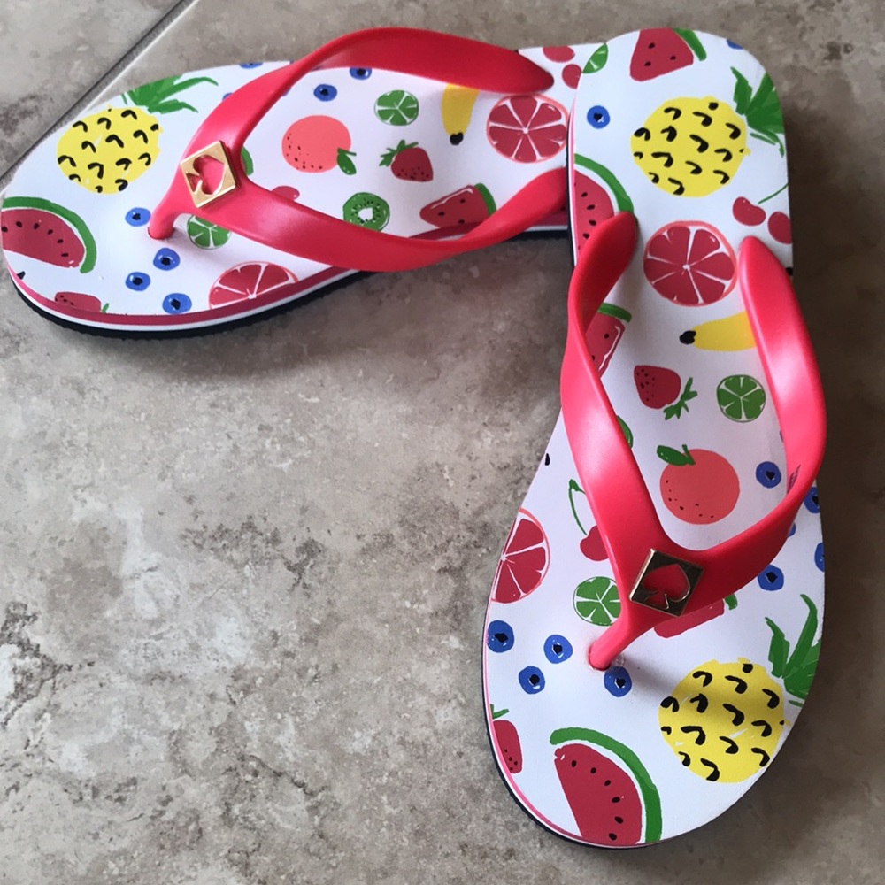 NWOT Kate Spade Fruit Flip Flops Women’s Size 7 US